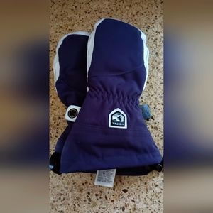Hestra Heli size 8 ski mittens While/Purple